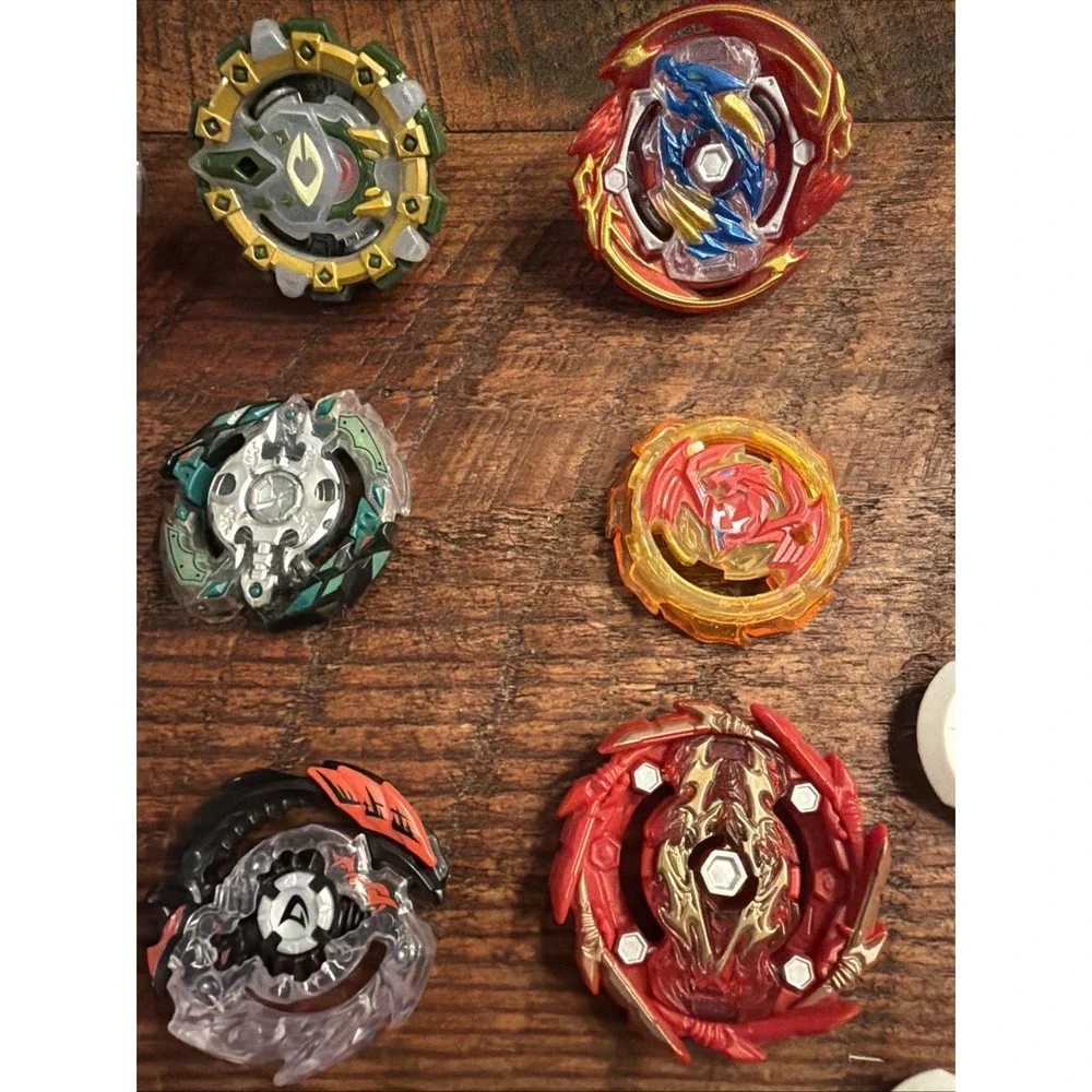 Beyblade Burst Lot Multicolor Tops with Launcher Set Used TAKARA TOMY